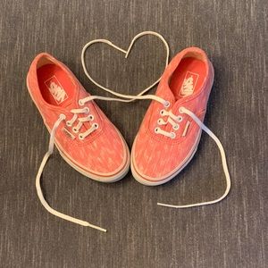 Never worn girls pink coral Vans shoes size 12